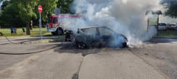 parkoló autó égett Balatonberényben