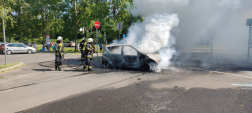 parkoló autó égett Balatonberényben