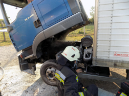 Kamion motortere égett Balatonberénynél